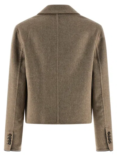 Brunello Cucinelli Single-breasted Wool Blazer In Brown
