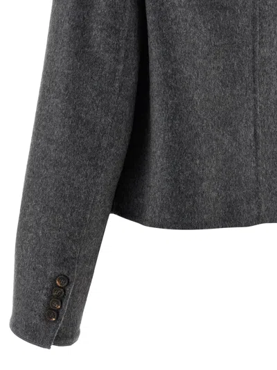 Brunello Cucinelli 'crop' Blazer In Gray