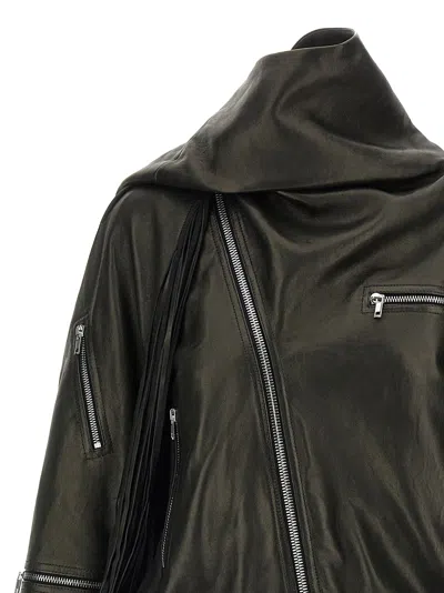 Rick Owens Cropped Scarf Flight Puffer Jackets Black In Black