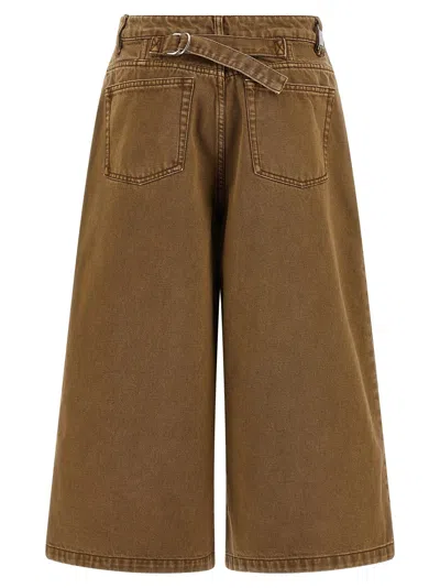 Ami Alexandre Mattiussi Casual Denim Bermuda Shorts Featuring Pockets In Brown