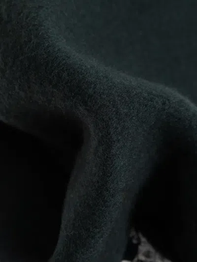 Burberry Fringed Logo Scarf In Green