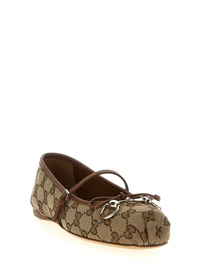 Gucci Ballerina With Clamp In Animal Print