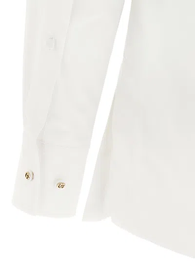 Gucci Double G Embroidery Shirt Shirt And Blouse White In White