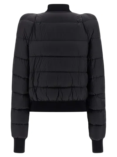 Rick Owens Black Padded Bomber Jacket In Black