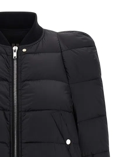 Rick Owens Black Padded Bomber Jacket In Black