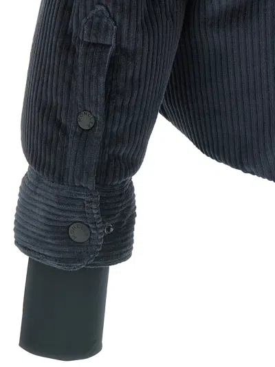 Moncler Elgon Corduroy Down Ski Jacket In Blue