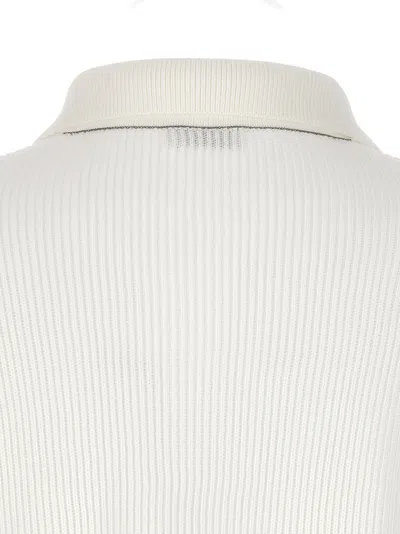 Brunello Cucinelli Women English Rib Polo Shirt In White