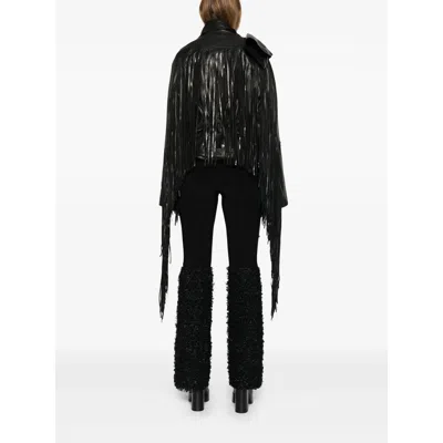 Rick Owens Leather Outerwears In Blue