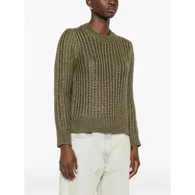 Peserico Open-knit Crew-neck Sweater In Gray