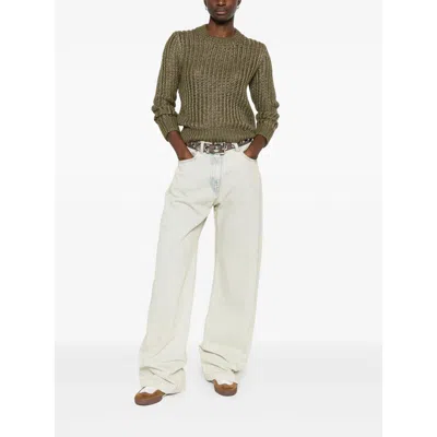 Peserico Open-knit Crew-neck Sweater In Gray