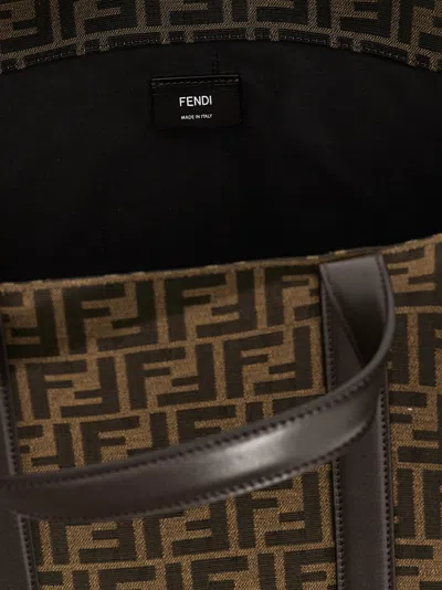 Fendi Ff Tote Bag Brown In Orange