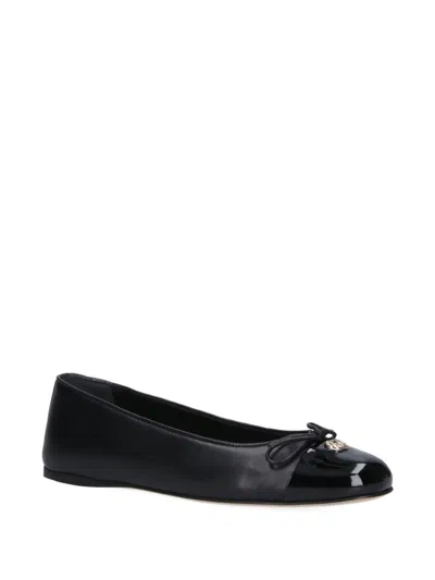 Gucci Double G Leather Ballet Flat In Black