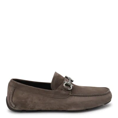 Ferragamo Gancini Loafers In Brown
