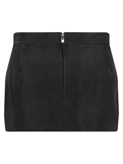 Rick Owens Layered Side Slit Mini Skirt In Black