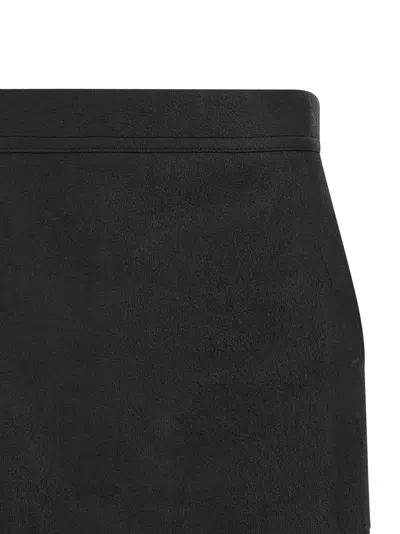 Rick Owens Layered Side Slit Mini Skirt In Black