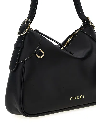 Gucci Gg Emblem Shoulder Bags Black In Neutral