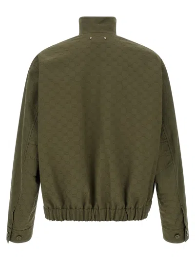 Gucci Gg Fabric Bomber Jacket Puffer Jackets Green In Green