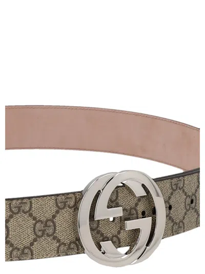 Gucci Gg Interlocking Belts Beige In Brown