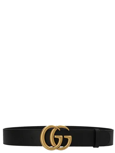 Gucci Gg Marmont Belts Black In Black