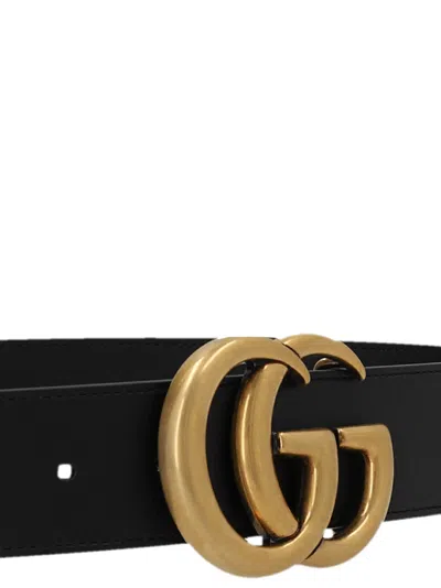 Gucci Gg Marmont Belts Black In Black