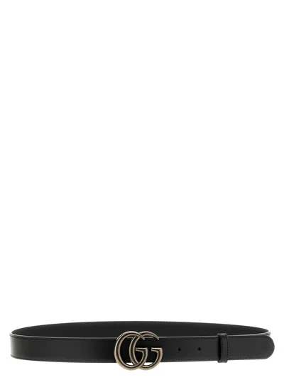 Gucci Gg Marmont Belts Black In Black