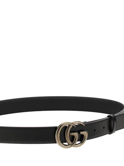 Gucci Gg Marmont Belts Black In Black