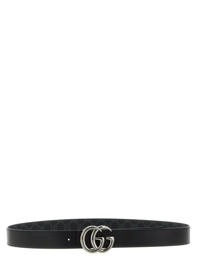 Gucci Gg Marmont Reversible Belt In Black