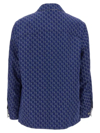 Gucci Gg Shadow Puffer Jackets Blue In Blue