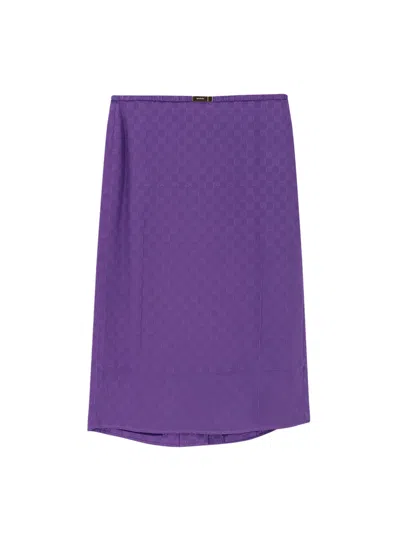 Gucci Silk Skirt Featuring Elasticated Waist In Purple