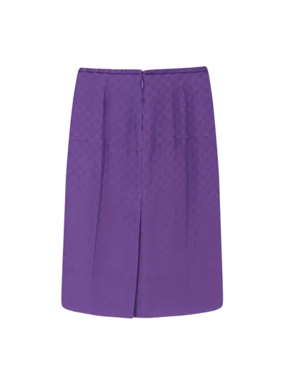 Gucci Silk Skirt Featuring Elasticated Waist In Purple