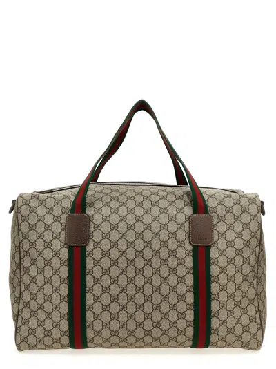 Gucci Gg Supreme Large Travel Bag In Neutral