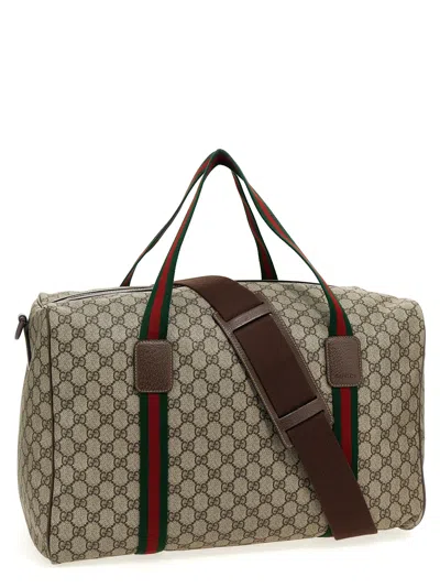 Gucci Gg Supreme Large Travel Bag In Neutral