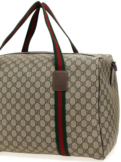 Gucci Gg Supreme Large Travel Bag In Neutral