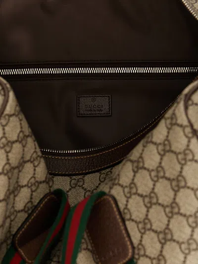 Gucci Gg Supreme Large Travel Bag In Neutral