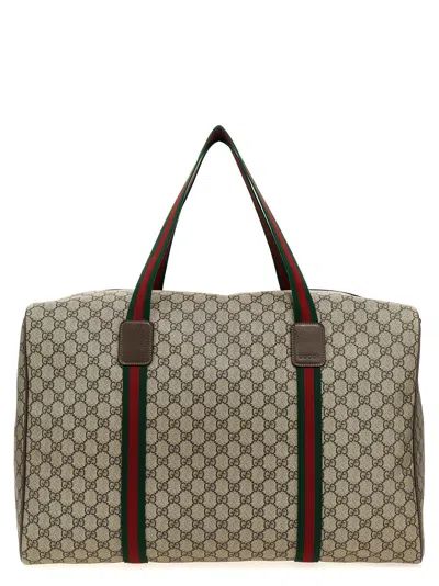 Gucci Gg Supreme Large Travel Bag In Neutral