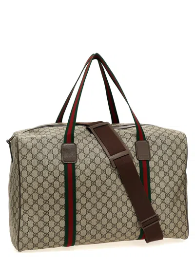 Gucci Gg Supreme Large Travel Bag In Neutral