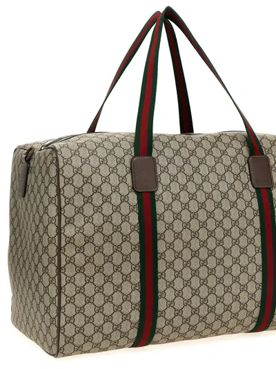 Gucci Gg Supreme Large Travel Bag In Neutral