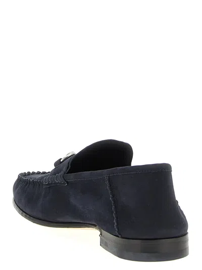 Gucci Round Toe Loafers With Metal Buckle Detail In Black
