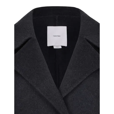 Calvin Klein Gray Coats In Black