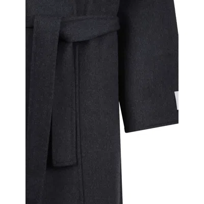 Calvin Klein Gray Coats In Black
