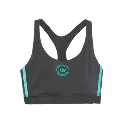 Adidas Originals Racerback Logo Sports Bra In Gold
