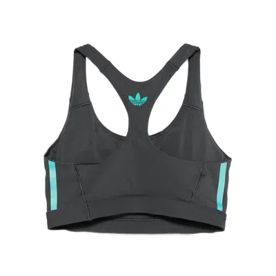 Adidas Originals Racerback Logo Sports Bra In Gold