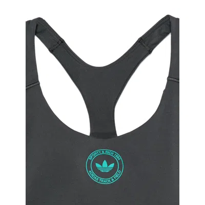Adidas Originals Racerback Logo Sports Bra In Gold
