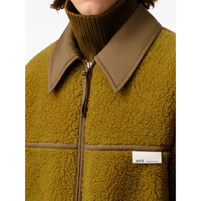 Ami Alexandre Mattiussi Ami Paris Zip Fleece Jacket In Green