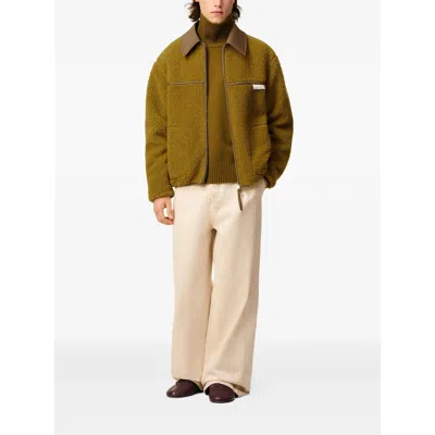 Ami Alexandre Mattiussi Ami Paris Zip Fleece Jacket In Green