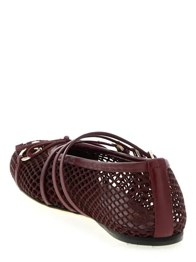 Gucci Net Nappa Triple-strap Horsebit Ballerina Flats In Brown