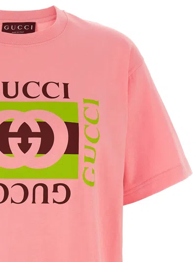 Gucci Logo-printed Short-sleeved T-shirt In Pink