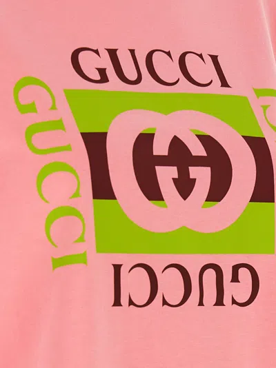 Gucci Logo-printed Short-sleeved T-shirt In Pink