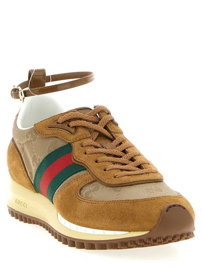Gucci Re-motion Sneakers Brown In Multi