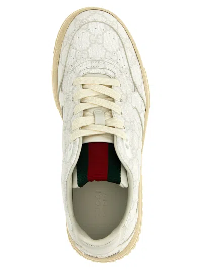 Gucci White Leather Re-web Sneakers In White